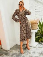 Kleid Leo Print S/36 Herbst Winter Braun Casual Dress Hessen - Eschborn Vorschau