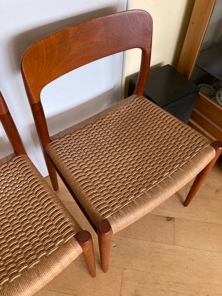 Mid Century Niels Otto Möller Teak Stuhl Stühle Modell 75 Dänish in Bonn