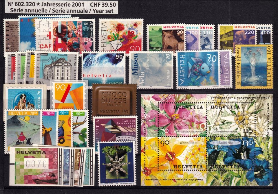 Briefmarken Schweiz - Jahrgang 2001 komplett * postfrisch in Lauffen