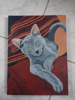 Deko Kathäuser Katze Bild Handmade Selbstgemalt Leinwand Bayern - Simbach Vorschau