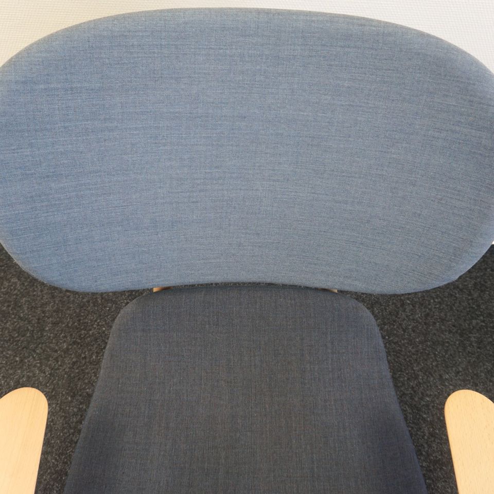 Moroso Klara Design Sessel | Grau | Blau | Holz in Mehringen