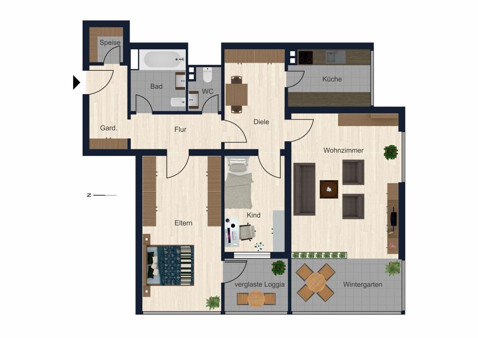 Helle 3,5 Zimmerwohnung mit 2 Tiefgaragenstellplätzen, Aufzug und traumhafter Aussicht im Westen in Regensburg