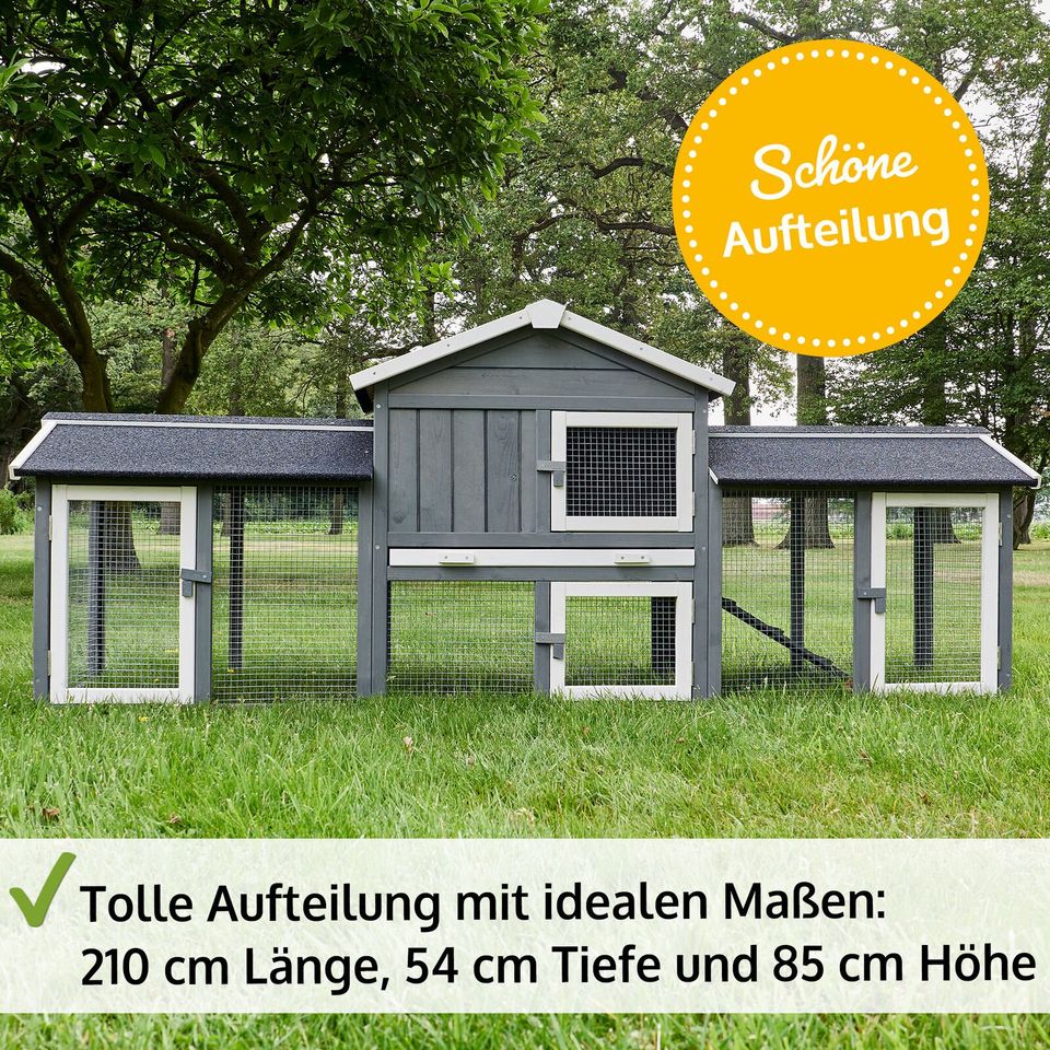 ✅NEU✅ Hasen Kaninchen Stall Tier Nager Käfig Freilauf Gehege 3 in Essen