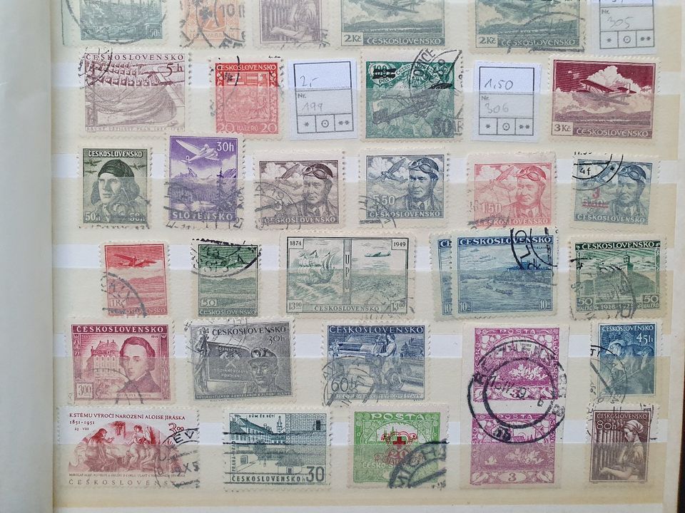 Briefmarken Sammlung Tschechoslowakei Československo alt in Waldau