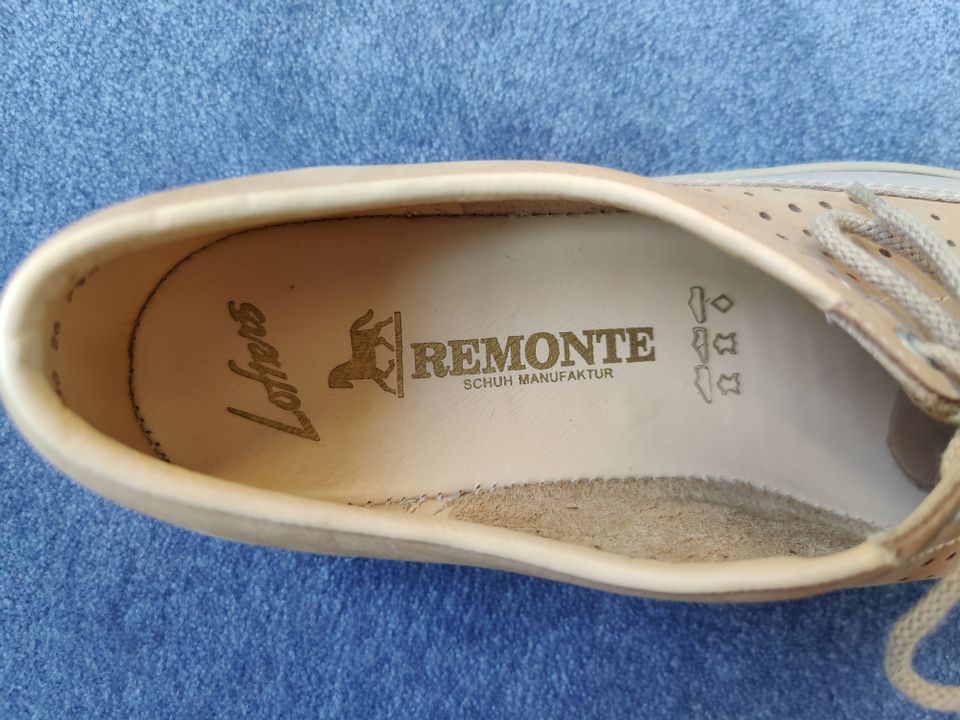 Schuhe Damen 37 REMONTE Leder beige Schnürschuhe Halbschuhe in Bremervörde