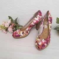 ❤ Marco Tozzi ❤ elegante Pumps Sommerlich Blumen Kork Holz Pfenni Hessen - Solms Vorschau