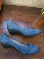 Ecco Pumps blau, Echtleder, Keilabsatz Gr 42 Berlin - Neukölln Vorschau