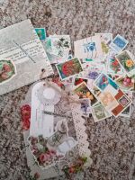 2 Hang Tags Scrapbook Anhänger mit 50 echten Blumen Briefmarken Thüringen - Erfurt Vorschau