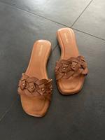 Sandalen Pantoletten Schlappen camel 36 sehr gut Leder Bayern - Eckental  Vorschau
