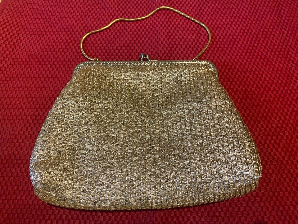 Abendhandtasche Glitzer goldfarben in Lengede