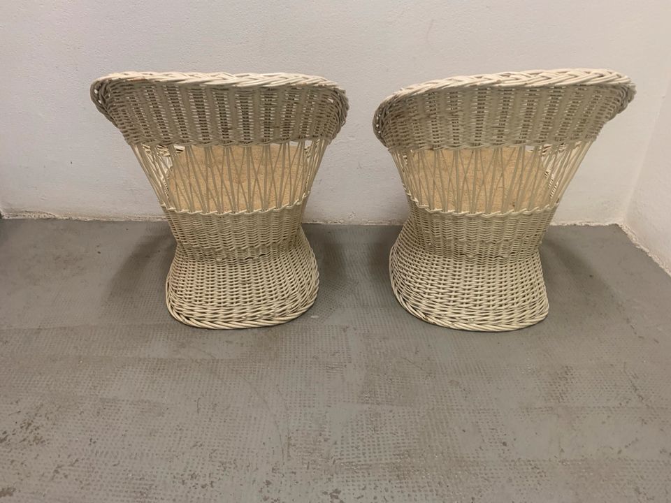 2 weiße Shabby Rattan Korbsessel Mädchen Teenie in Tübingen