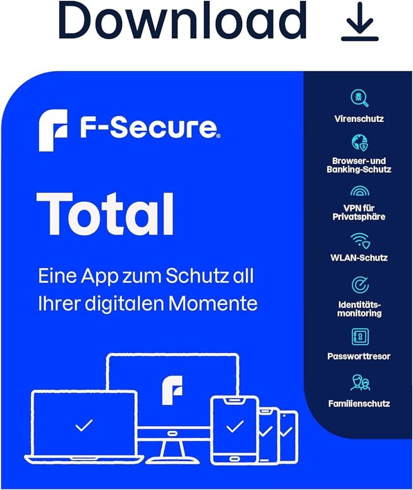 F-Secure Total Security 15 Monate 7 Geräte Key in Hamburg