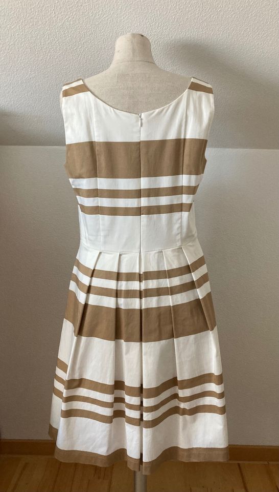 Ashley Brooke Baumwolle Kleid A-Linie Weiß beige Gr. 40 in Moers