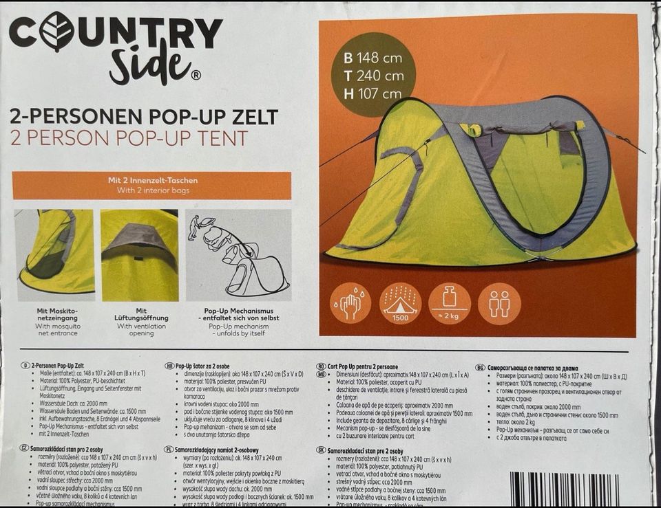 Pop up Zelt für 2 Personen Zelt FESTPREIS in Delmenhorst