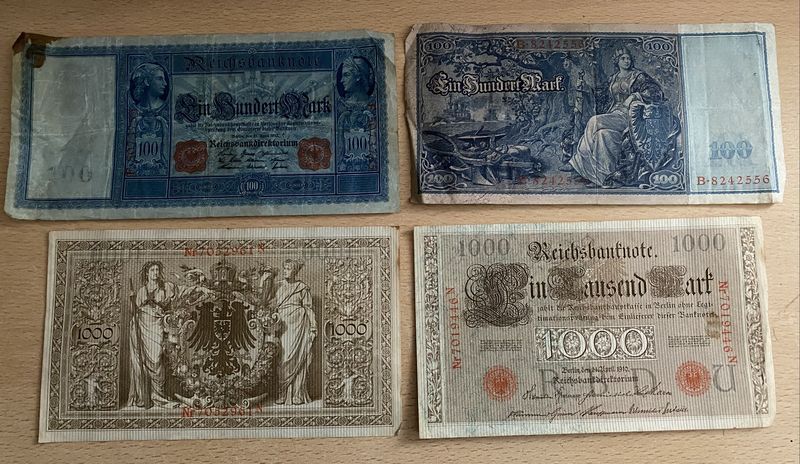 alte Geldscheine Mark Reichsmark WW2 WK2 RM in Auetal
