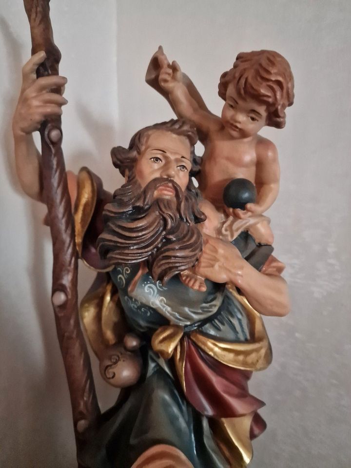 Chistopherus mit Kind - geschnitzt in Weilerswist