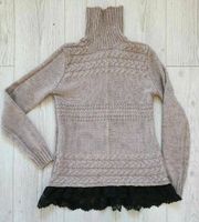 Damen Rollkragen Pullover mit Spitze Orsay hellbraun beige Gr. M Bayern - Hösbach Vorschau