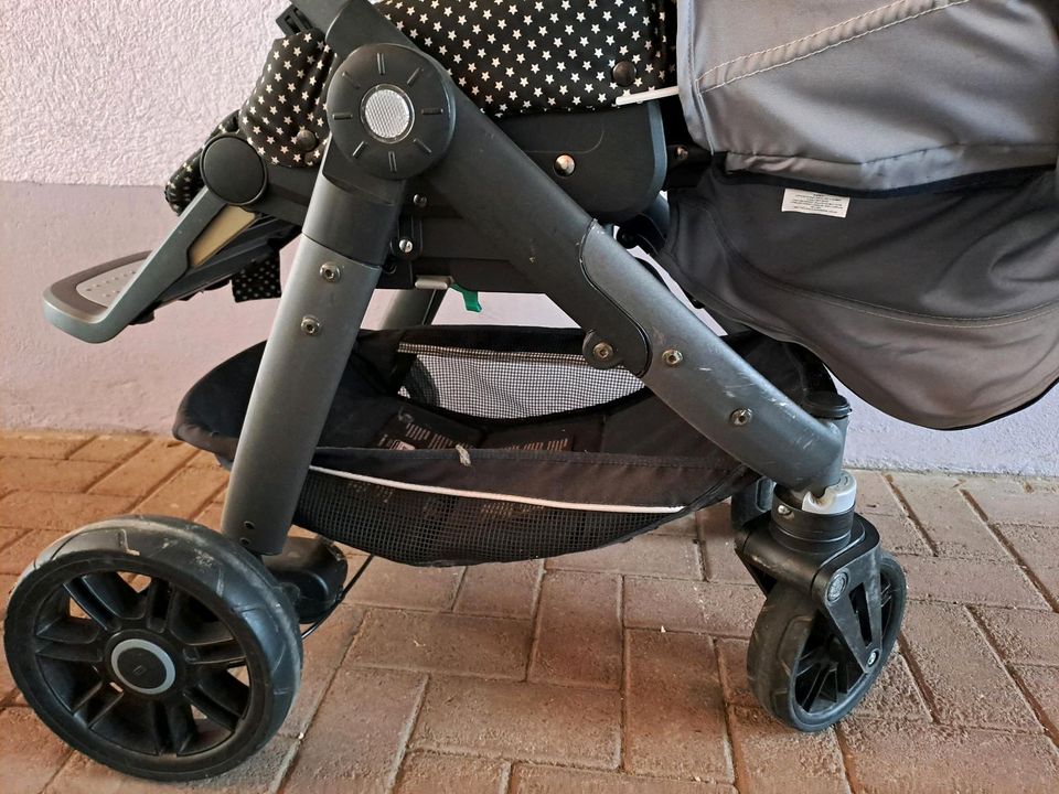 Kinderwagen Teutonia grau schwarz in Greußenheim