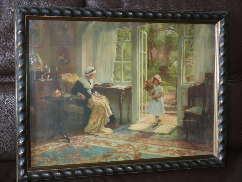 kein Gemälde / Kunstdruck G. Sh. Knowles (1863-1931): Großmutter in Porta Westfalica