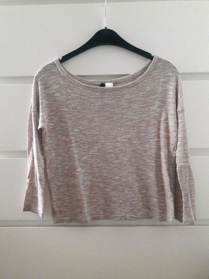 Strick Shirt, dünner Pullover, beige hellbraun, 3/4 Arm in Düsseldorf