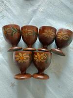 6 Eierbecher mit Ständer aus Holz  DDR Sachsen - Hirschstein Vorschau