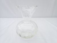 alte Vase Glas transparent bauchig Wellenrand 16 cm hoch Ø 12 cm Nordrhein-Westfalen - Geldern Vorschau