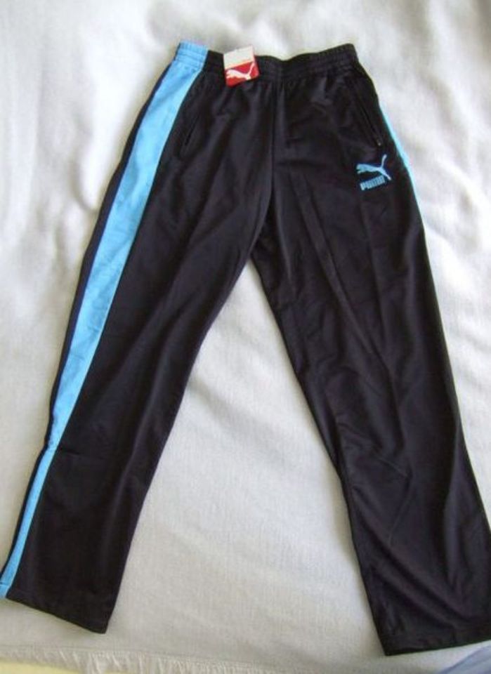 PUMA Herren Sport Hose Lang Schwarz - Blau Größe M 48 50 Fitness in Berlin