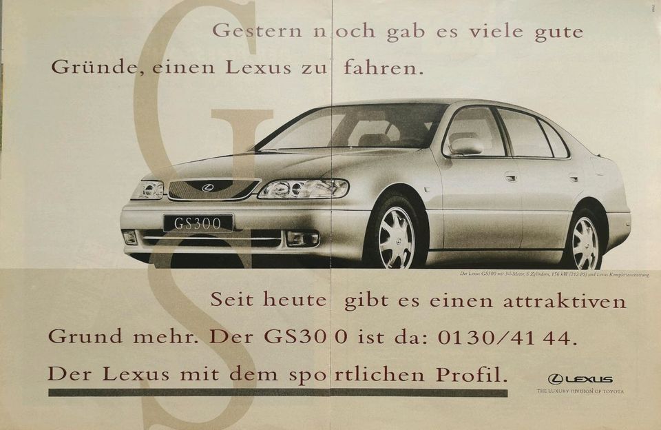 Lexus Reklame Werbung Berichte SC 430 RX 300 IS 200 GS 300 in Hanau