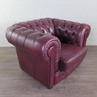 21956 Chesterfield Sessel Leder Pflaume Niedersachsen - Nordhorn Vorschau