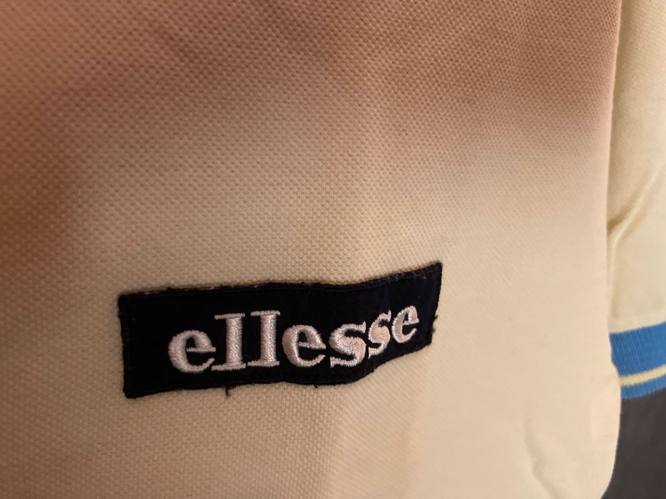 ellesse Poloshirt M Gebl Tennis Blassgelb/Hellblau Neu Retro RAR! in Berlin