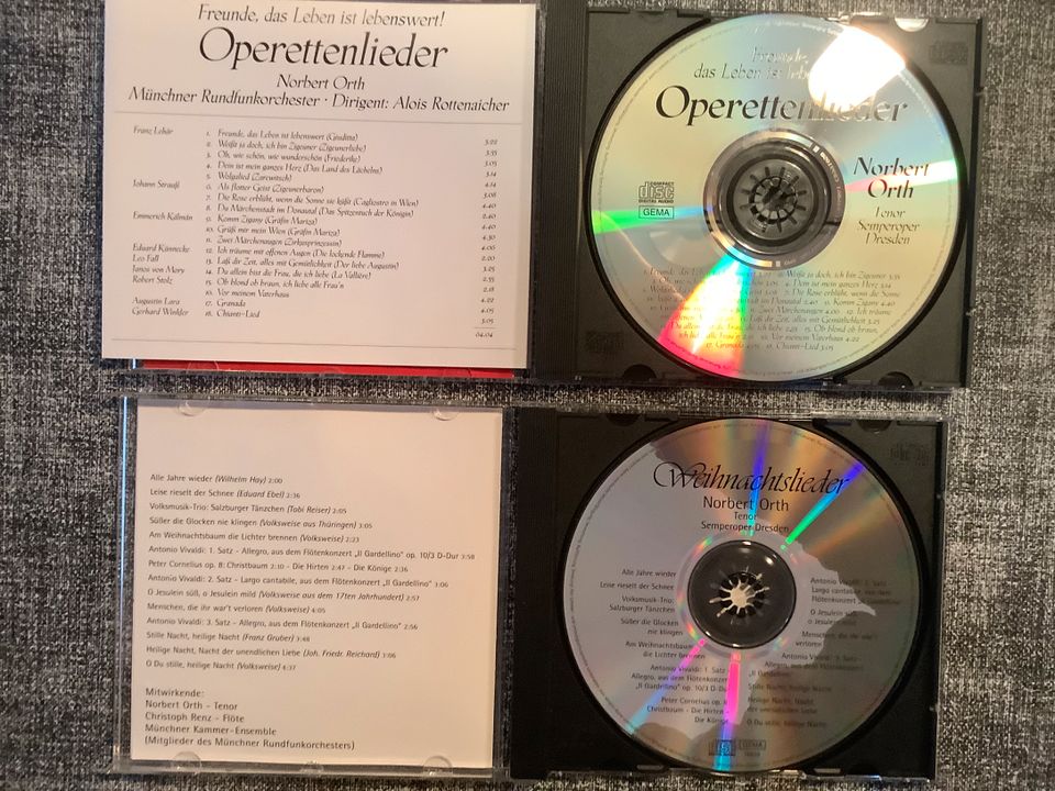Zwei CD‘s Operette und Weihnachtslieder, Norbert Orth, Tenor, in Kierspe