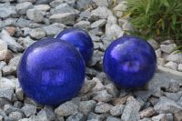 Deko Craquele Glaskugel Lightball 20 cm Blau/Haus/Wintergarten Bayern - Horgau Vorschau