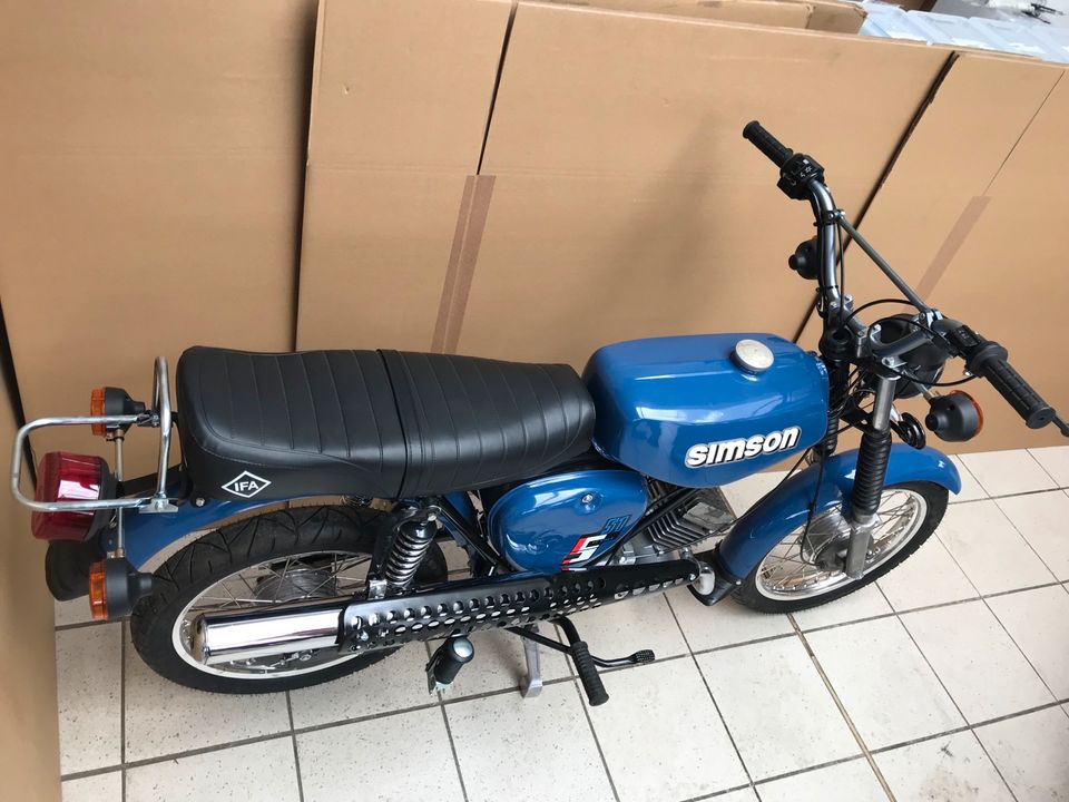 Simson S51 S51E Enduro 4 Gang M500 Vape 60km/h Papiere RAHMEN NEU in Calbe (Saale)