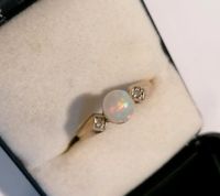 Australischer Opal ring Gold 333 Diamanten Hessen - Gelnhausen Vorschau