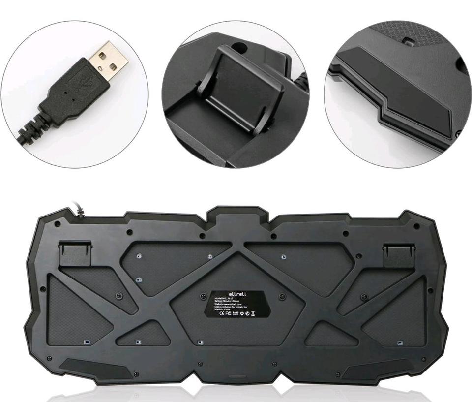 Beleuchtete Tastatur, Deutsche QWERTZ USB-Kabeltastatur,neu in Creußen