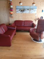 Marken Sofa/Couch Garnitur mit Relaxsessel Echtleder Hessen - Freiensteinau Vorschau
