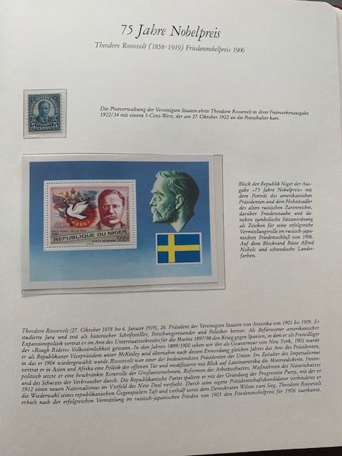 Briefmarken-Sammlung "75 Jahre Nobelpreis" in Bad Waldsee