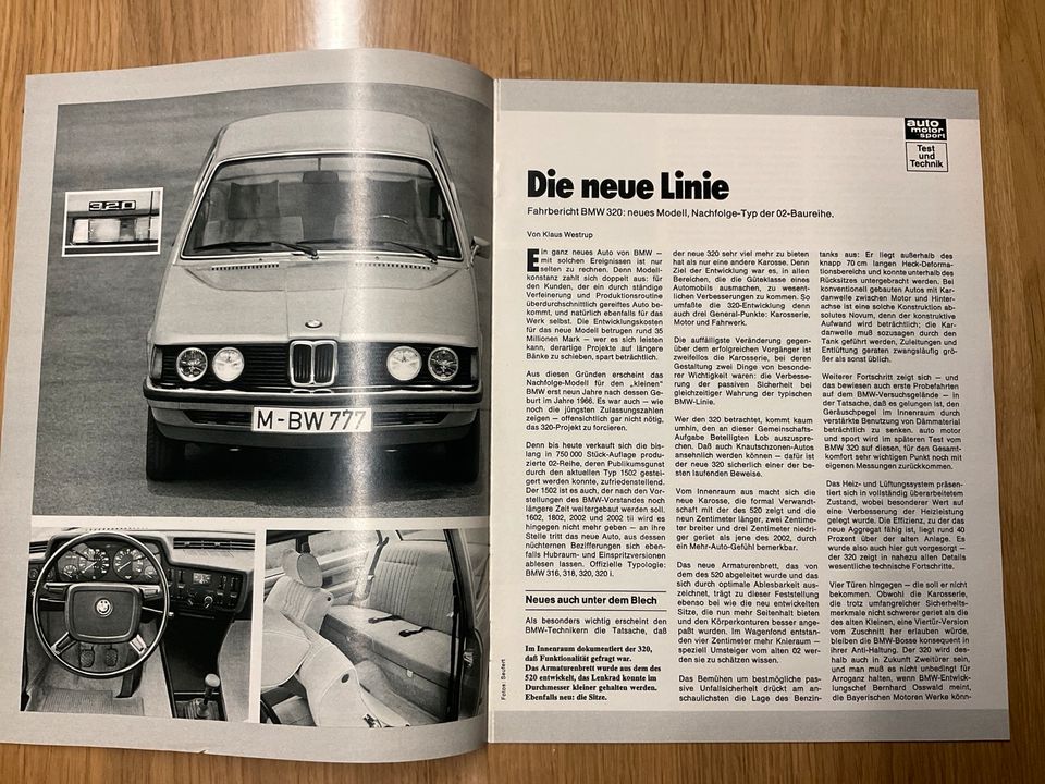 BMW 3er E21 320 Auto Motor und Sport 1975 Sonderdruck Prospekt in Nandlstadt