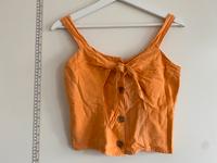 Orangenes Leinentop mit Knopfleiste zum Binden von Pimkie Hessen - Gießen Vorschau