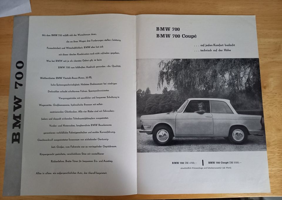 BMW 700 Werbung Werbeprospekt 50iger Jahre in Zeitz