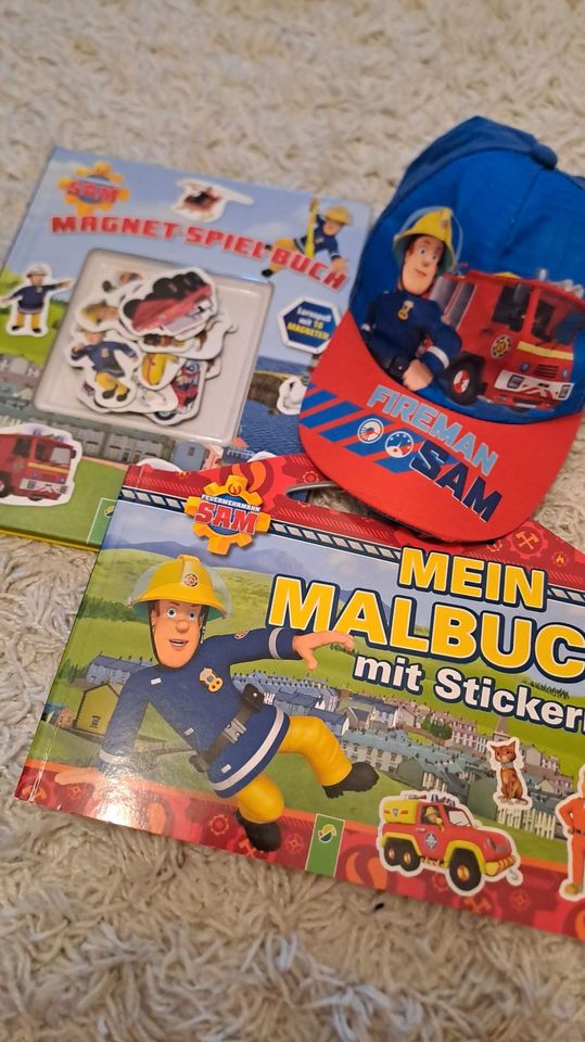 Feuerwehrmann Sam Fan Set Magnetbuch Cap Malbuch in Obertshausen