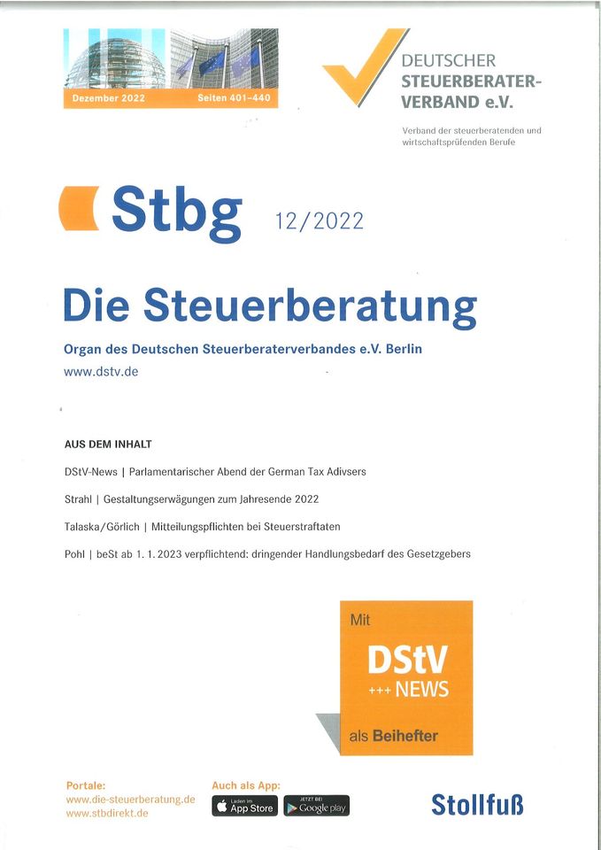 Fachschrift-Die Steuerberatung-gebunden-1999 bis 2013 in Bad Wörishofen