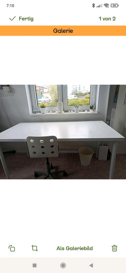 Ikea Lagkapten Tisch weiß 160x80cm verstellbare Beine in Rösrath