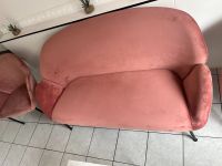 Couch mit Sesseln rosa samt Nordrhein-Westfalen - Remscheid Vorschau