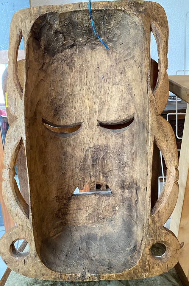 Maske, Holz, Handarbeit, alt, 54 cm hoch in Dortmund