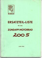 Zündapp 200 S Ersatzteil-Liste ET-Katalog Ausgabe vom Juni 1955 Baden-Württemberg - Schopfheim Vorschau