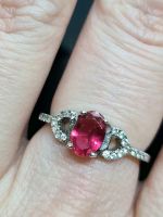Zierlicher 925 Silber Ring Rot Pink 16,6 mm Gr. 52 Juwelkerze Rheinland-Pfalz - Jockgrim Vorschau