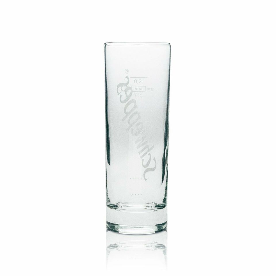 6x Schweppes Softdrink Glas Longdrink Cocktail Gläser dünn weiß in Pforzheim
