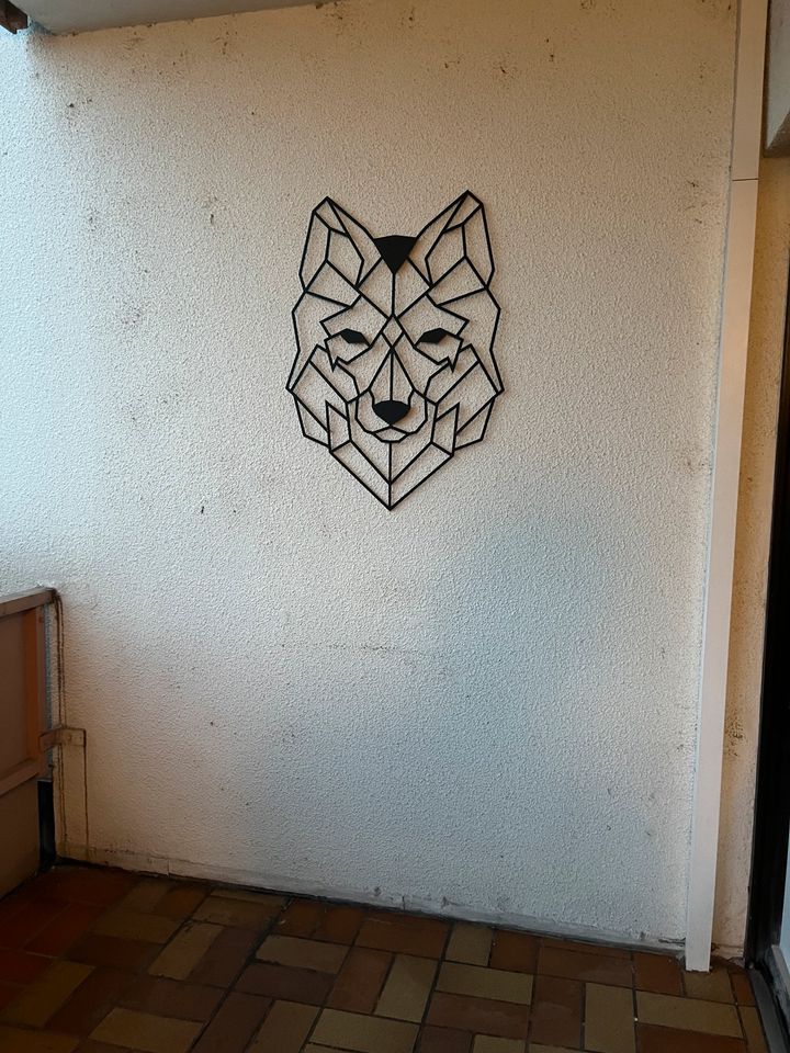 Wolf, Edelstahl, Dekoration in Andernach