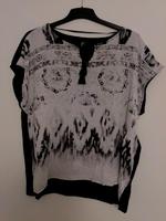 Shirt / Gr 50/52 / tolles Muster / Schwarz+Weiß+Grau / Damen Hessen - Neuhof Vorschau